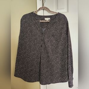 Womens Blouse Black with White Polka Dots